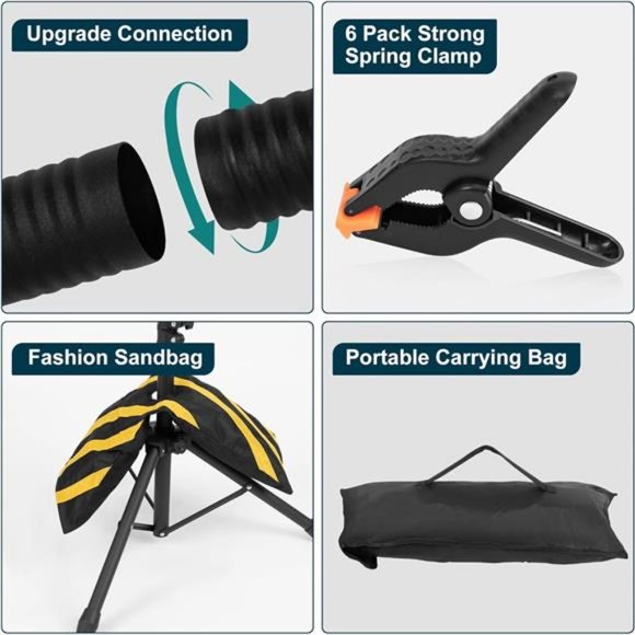 T-Shape Portable Backdrop Stand 8x5.3FT, Adjustable Photo Background Stand Kit - Picture 5 of 8